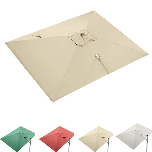 Cubierta superior para sombrilla rectangular de 3x4m con lona reforzada caqui 2