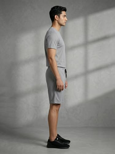 Image of Dollar Men Co-Ord Set | Polyester Shorts + T-Shirt | Regular Fit, Quick Dry & Breathable | Gym, Casual & Sportswear | Pack of 1