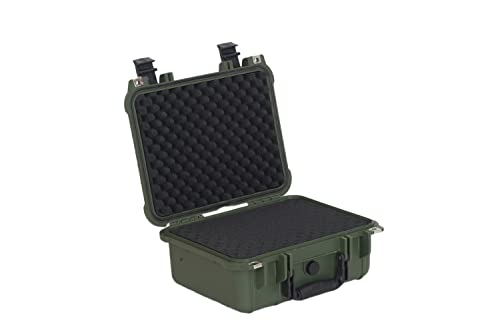Image of MEIJIA Portable All Weather Waterproof Protective Case,Hard Case,Camera Case With Customized Fit Foam,Fit Use of Drones,Camera,Equipments,Pistols,13.35 x11.63x5.98inches (Green)