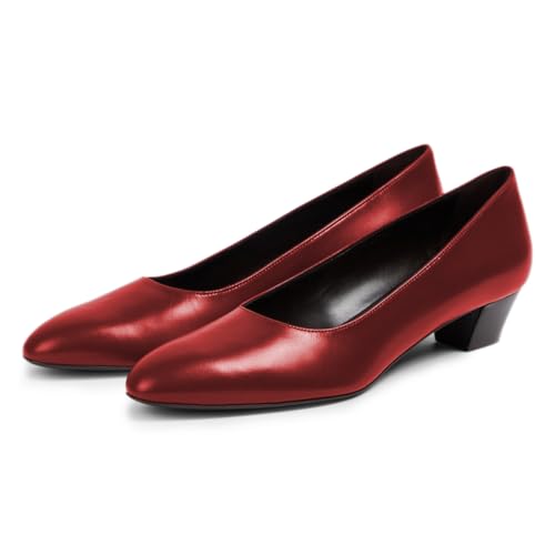 Milooey shoes Women's Round Toe Slip On Pumps Comfortable Chunky Low Heels Dress Business Office Work Shoes Size 4-16 Us2