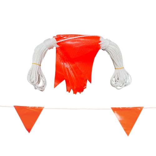 Safety Hivis Bunting - Bunting Red and White 30 metre roll High-Visibility Safety Bunting Flags for construction and events