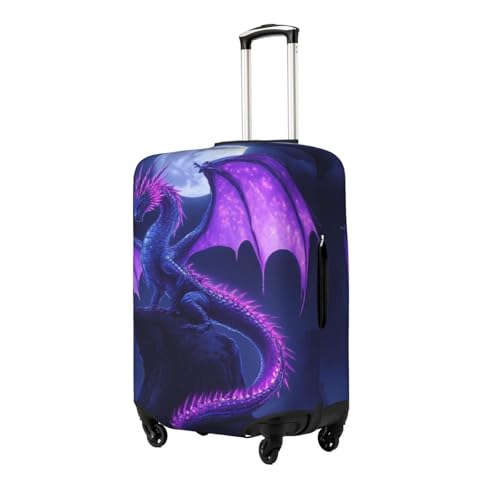 Travel Luggage Suitcase Cover Baggage Case - Purple Fly Dragon, Stretchy Anti-Scratch Baggage Case Zipper Protective Cover, Fits 19-32 inch Luggages2