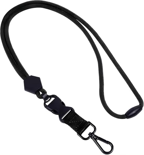 YOFAN Safety Breakaway Lanyard - Adjustable Neck Strap with Quick Release for ID Badges & Keys (Black)