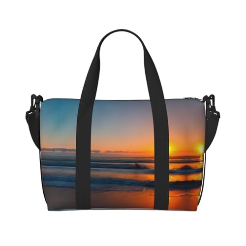 Travel Duffle Bag Weekender Bag Carry On Tote Bag Sport Gym Bag for Women Men Beautiful Sunrise Ocean Print