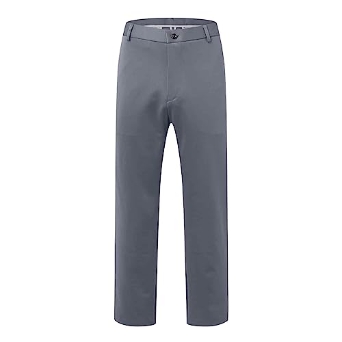 Dress Pants Men Casual Stretch Mid Rise Loose Fit Business Straight Leg Non Iron Trousers with Pocket3
