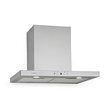  KLARSTEIN Limelight - Campana extractora, Extractor de Humos, Extractor de Pared, 60 cm de Ancho, Rendimiento de 600m³/h, 3 Niveles de Potencia, Programable, 2 filtros de Aluminio, Plateado