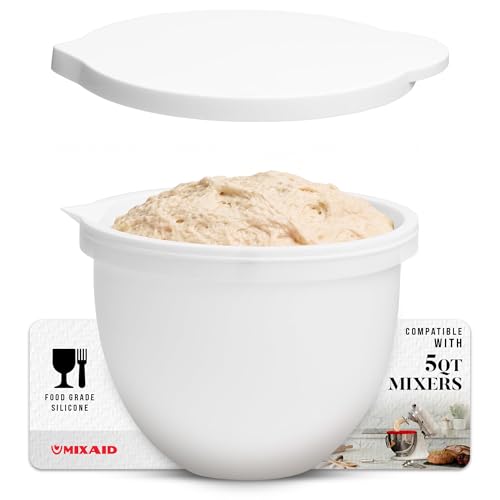 The Original MIXAID - Forros de silicona para batidoras KitchenAid de 5 cuartos de galón, accesorios de mezclador de repuesto, diseño a prueba de fugas, base antideslizante y fácil de limpiar, juego