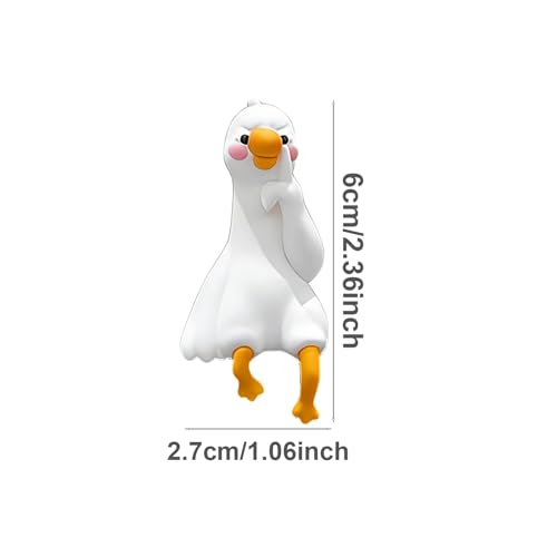 YcaeyLnaR Set of 4 Tired Duck Car Dashboard Decor - Compatible with Tesla Center Console, Miniature Lazy Goose Figurines for Monitor, Phone, Table, – Personality Desk Accessory and Car Interior Decor