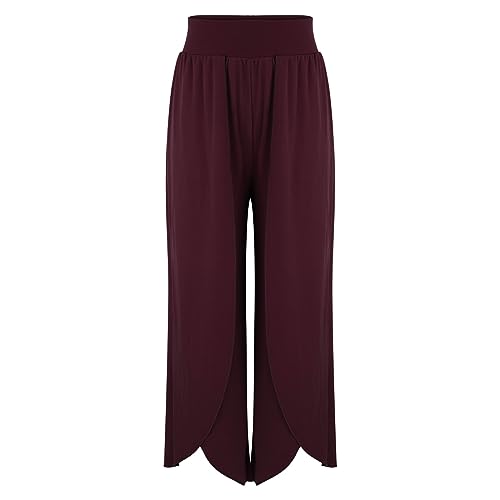 Rouingdd Culottes Hosen Damen Sommerhose, Wickelhose mit Schlitz Weites...