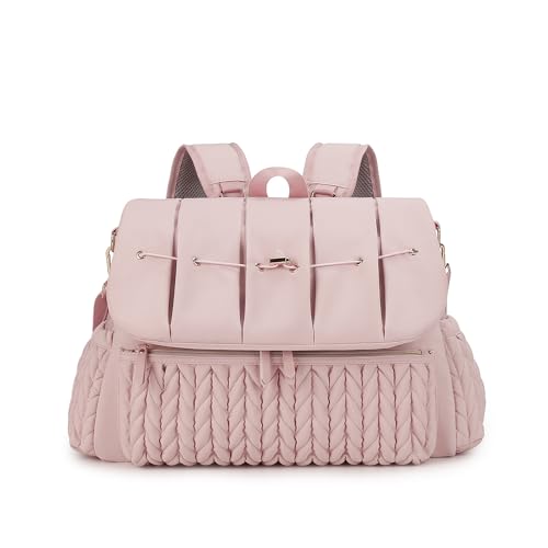 Lmbabter Diaper Bag Backpack with Changing Pad, Pink