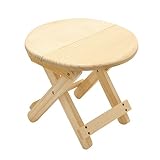 phsmoo Footstool Camping Stool Solid Wood Pine Portable Folding Outdoor Stool Suitable for Indoor an
