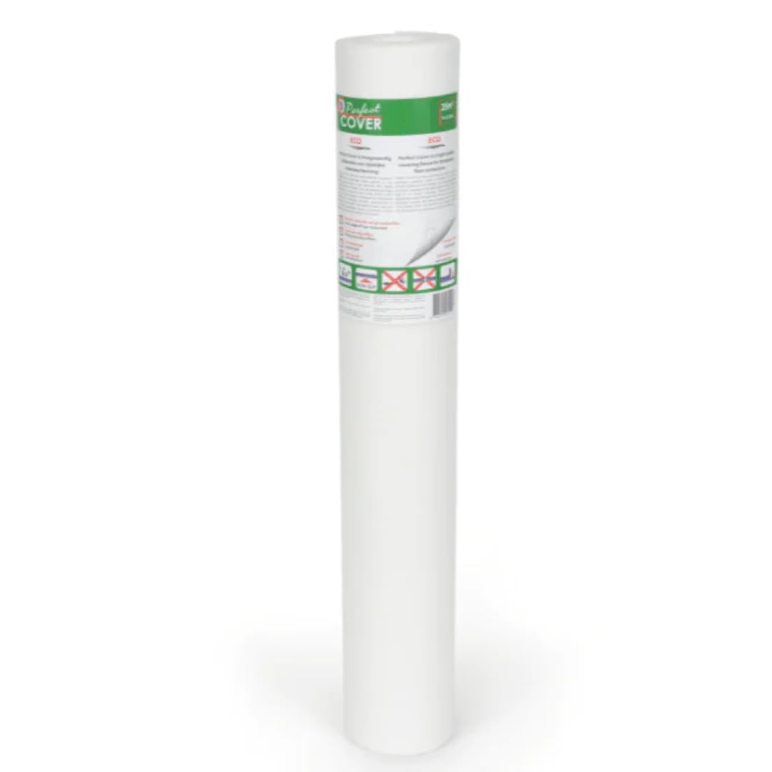 Perfect Cover® Eco Samoprzylepny tynk – włóknina malarska – powłoka z powłoką antypoślizgową – ochrona schodów – ochrona podłogi podczas prac DIY, na plac budowy i renowacji (0,65 x 25 m)
