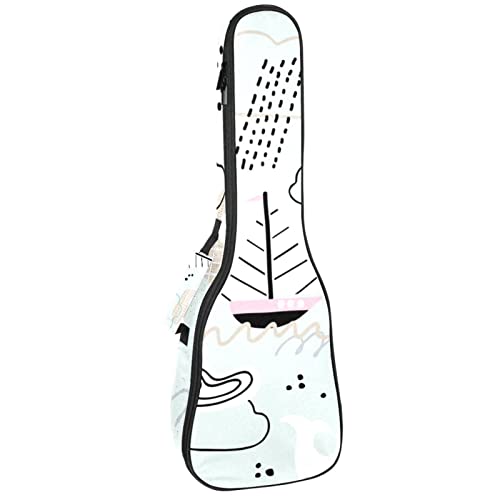 Sac à dos pour ukulélé de concert et soprano avec rembourrage de 10 mm motif baleine