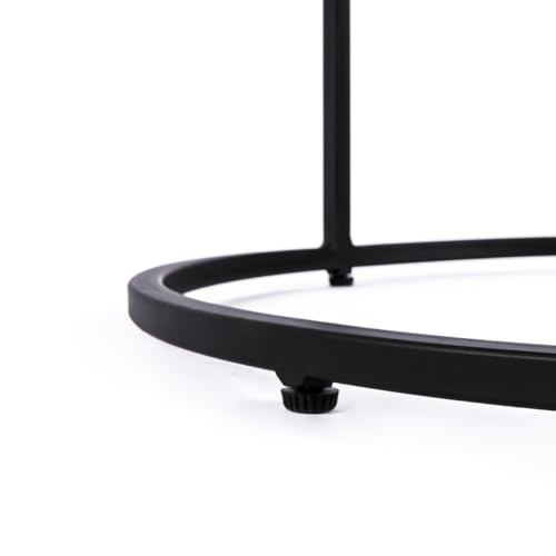BHF BEST HOME FASHION Round Marble Top End Table, Accent Side Tables for Bedroom, Living Room Contemporary Sofa Tables Coffee Table for Small Spaces -18\" D (Black, Grey) - Thumbnail 7
