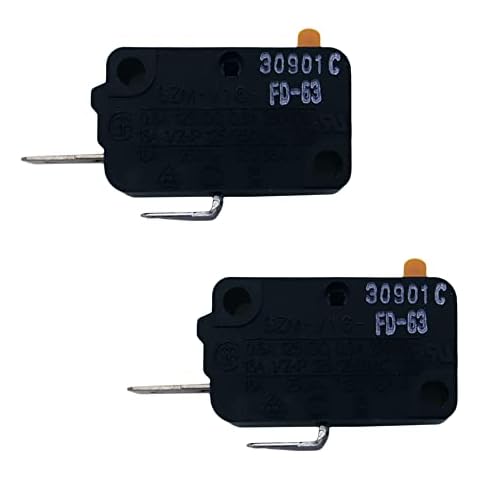 ENTERPARK New OEM 2 Pack GE SZM-V16-FD-63 Microwave Oven Micro Switch Replacement Part for LG GE Starion Cover