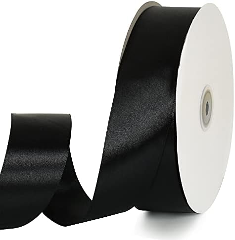 TONIFUL 1-1/2 Inch (40mm) x 100 Yards White Wide Satin Ribbon Solid Fabric Ribbon for Gift Wrapping Chair Sash Valentine's Day Wedding Birthday Party Decoration Hair Floral Craft Sewing