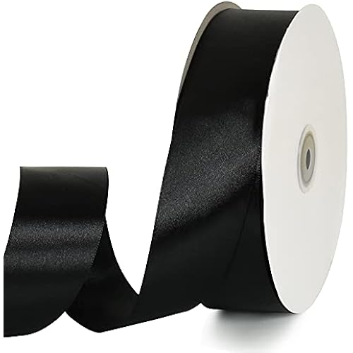 TONIFUL 100 Yard Black Satin Ribbon 1-1/2 Inch for Gift Wrapping