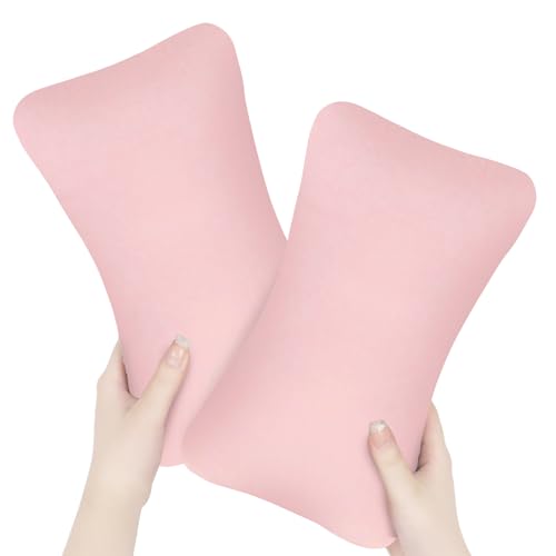 Blublu Park Mini almohada de algodón para dormir, 11'x7' pequeño cojín para siesta para niños pequeños, cuello, muñeca, lumbar y rodilla, almohada para mascotas (rosa - 2 unidades)