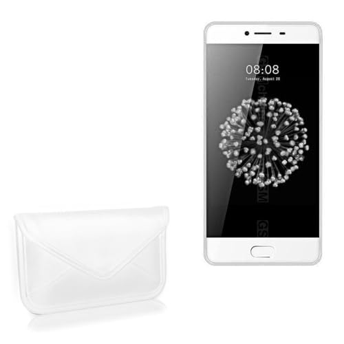 BoxWave Case Compatible with Kenxinda S8 - Elite Leather Messenger Pouch, Synthetic Leather Cover Case Envelope Design - Ivory White