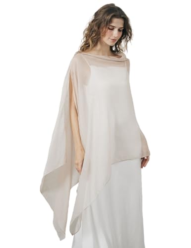 BEAUTELICATE Sheer Bridal Shawl for Wedding Dress 3 Multi-ways Shawl Bridesmaids Capelet Scarf