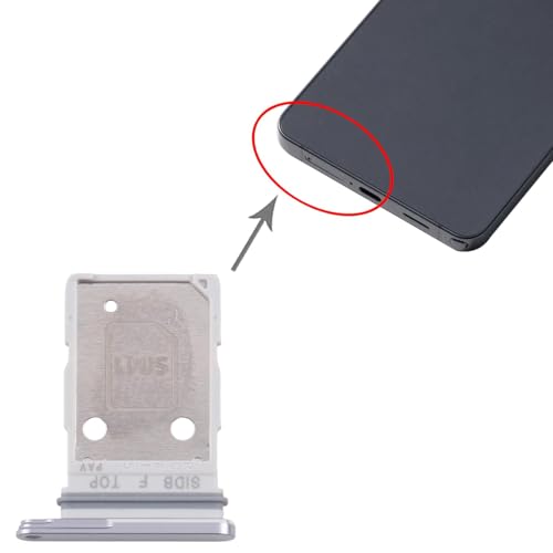 Image of Original SIM Card Tray + SIM Card Tray Compatible with Samsung Galaxy S26 SM-S942B (Silver Shadow)