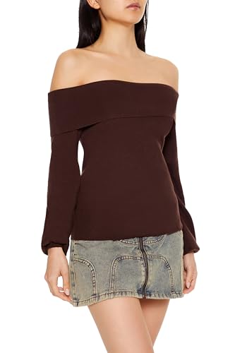 Image of Forever 21 Women's Fitted Off-The-Shoulder Sweater