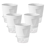 Selbstbewässernde Pflanzgefäße für den Innenbereich – 5er-Pack Pflanzkästen, Pflanzkästen für Blumenkräuter, Anzuchttöpfe mit Wasseranzeige, pflegeleichte - und Kräutertöpfe für Balkon, Terrasse