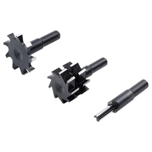 wolfcraft Universal Fräser-Set für Holzarbeiten I 3254000 I Hochwertige Fräser für Nut und Feder I Fräsen in Weich- und Hartholz I 4-teilig