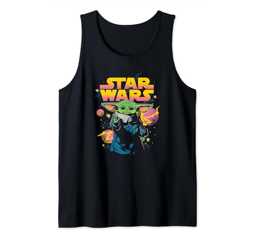 Débardeur Grogu Star Wars léger et respirant au motif vintage céleste