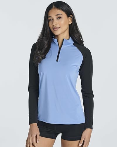 Real Essentials 4 Pack: Women's Rash Guard Sun Shirts – Long Sleeve & 1/4 Zip UPF 50+ Quick Dry UV Protection Tops (Plus)2