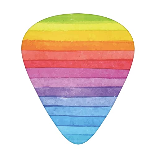 Ensemble de 12 médiators de guitare à rayures arc-en-ciel colorés pour guitare acoustique, guitare électrique… - Les Beatles, Paul McCartney, John Lennon, RIngo Starr, George Harrison Ensemble de 12 médiators de guitare à rayures arc-en-ciel colorés pour guitare acoustique, guitare électrique…