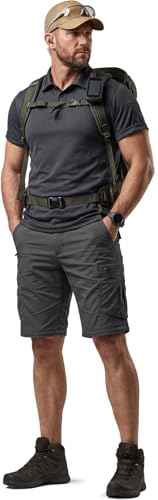Image of CQR Men's Convertible Cargo Tactical Pants, Water Resistant Outdoor Hiking Pants, Zip Off Lightweight Stretch Work Pants
