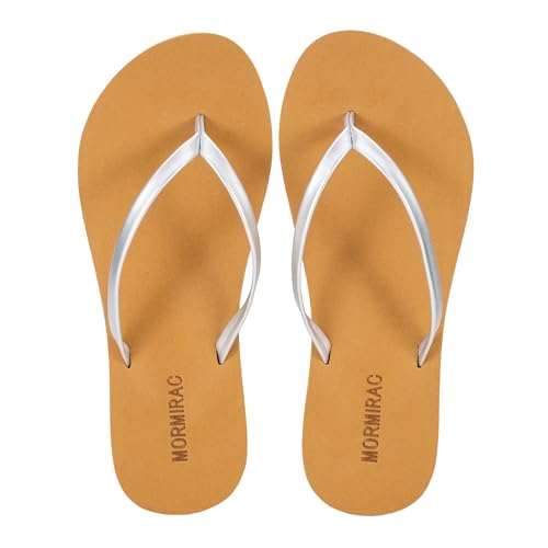 Image of Womens Slim Leather Comfortable Flip Flops Summer Beach Thong Sandals Arch Support Non Slip