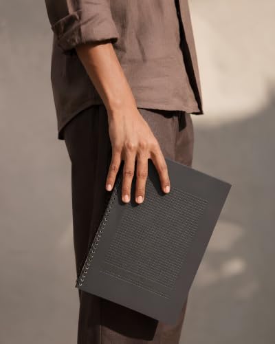 Image of PaperO Professional A4 Square Grid Notebook | 5MM Square Graph Design | A4 Size (8.5 x 11 inches) | Ideal for Architects & Designers | Kraft Cover | 100 Pages | (Black Cover Grid Book)