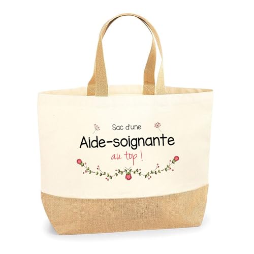 Idée cadeau femme sac aide-soignante au top en coton