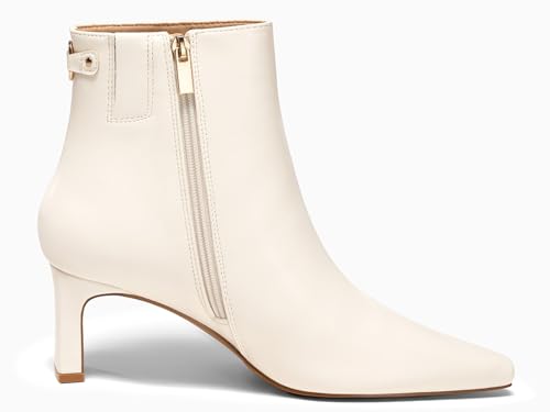 Image of Coutgo Womens Ankle Boots Chunky Heel Closed Toe Booties Side Zipper Winter Dress Shoes