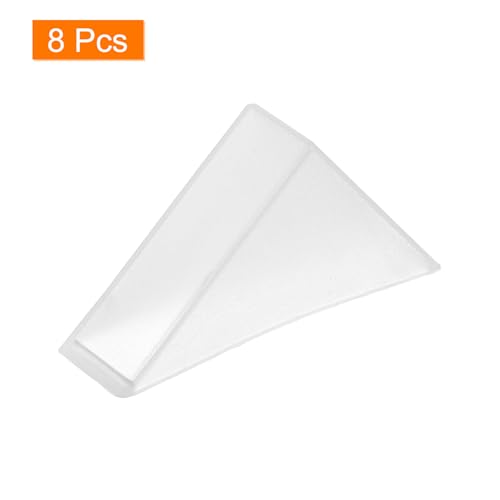 Image of uxcell 8Pcs Plastic Corner Protectors 10x50mm Right Angle Shape Glass Corner Guards Cushion for Corner Protection of Glass, Mirror, Tile, White