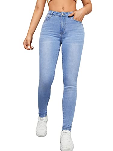 Floerns Women's Casual High Rise Stretch Skinny Jeans with Pocket