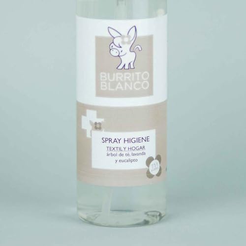 Burrito Blanco | Spray higienizante Ropa, 150ml, 75% Alcohol | Ambientador Textil Higienizante | Ropa, Calzado, Cama | Para el Hogar