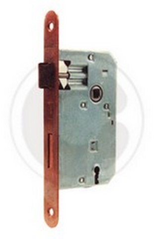 Serratura patent ottonata piastra arrotondata 8/90...