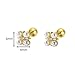 Niaspi Four Leaf Clover Pearl Stud Earrings for Women Small S925 Sterling Silver Cartilage Conch Helix Tragus Piercing Jewelry Dainty Screw Back Earrings Studs Fashion Ear Jewelry (Gold)