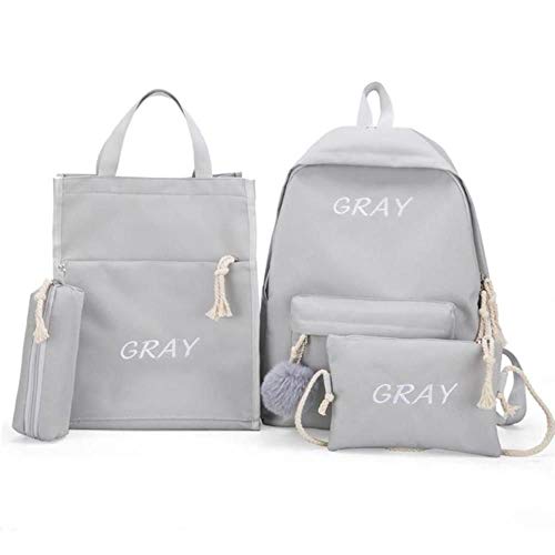 XMXYLP 4Pcs   Set Mochilas De Mujer Canvas Letter Teenager School Estilo Casual Mujeres