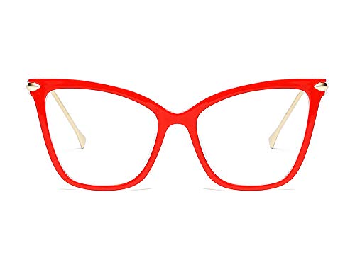 Beison Womens Cat Eye Transparent Frame Mod Sunglasses Eyeglasses