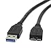Price comparison product image USB 3.0 Cable for Portable Hard Drive/SSD - Compatible with Samsung/Western Digital/Buffalo/Transcend/WD/Seagate/LaCie/Toshiba/Freecom/Iomega and more - USB 3.0 A/Micro-B (1m)