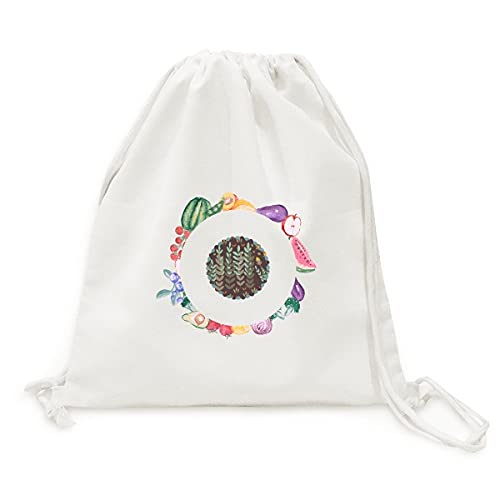 Sac en tissu pliable vert et marron aux motifs de plantes pour courses