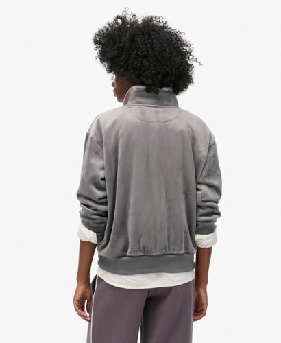 Superdry Para Mujer. W2012206A Sudadera Country Club De Terciopelo Gris (L), Casual, PoliéSter - 4