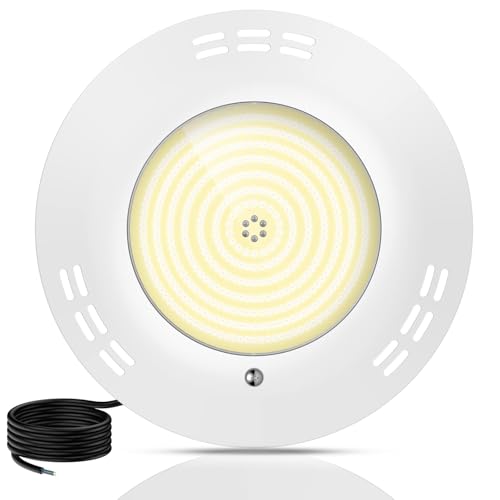 LyLmLe Projecteur Piscine LED Remplie de Résine, 35W Lampe Piscine Extra-Plats (équivalent Ampoule halogène 300W), Montage en Surface, 2800lm, Angle de Faisceau 140 °, IP68 étanche, 12V AC/DC, 3000K