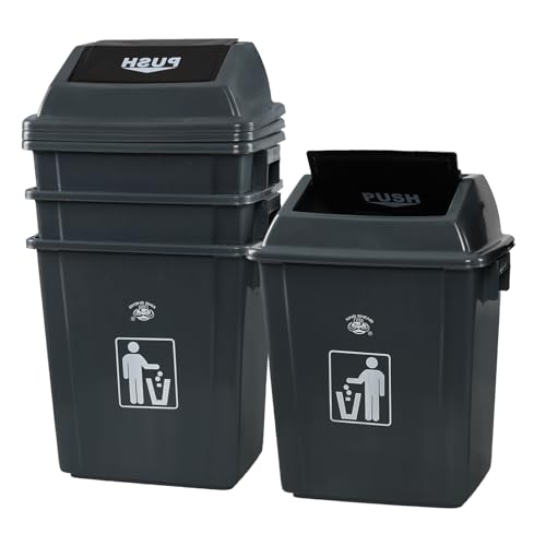 4 Packs Canecas de Basura Rectangulares 5 Galones Gris