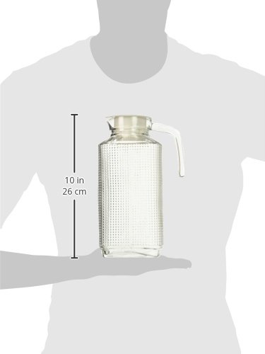 image for Circleware Frigo Textured Carafe Glass Drink Pitcher with Handle, New 