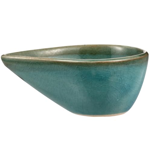 CIMAXIC Plato de Cerámica Azul para Mezclar Faciales y Aceites para Uso Personal Hogar